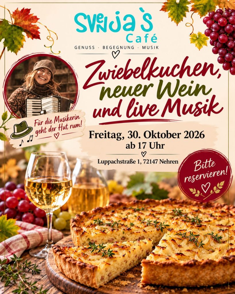 Bild von Zwiebelkuchen und Wein Tasting